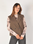 Donkerbruin gilet galemd