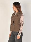 Donkerbruin gilet galemd