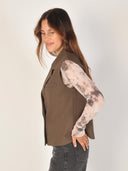 Donkerbruin gilet galemd