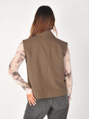 Donkerbruin gilet galemd