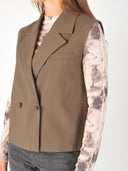 Donkerbruin gilet galemd
