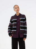 Donkerpaars gestreepte cardigan rafaelmd
