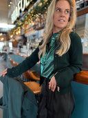 Donkergroen wollen vestje hirokimd