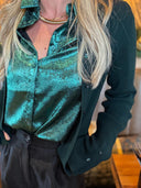 Donkergroen wollen vestje hirokimd