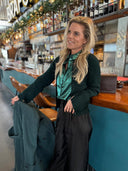 Donkergroen wollen vestje hirokimd