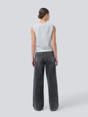 Donkergrijze isoldemd solid pants