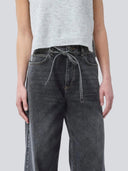 Donkergrijze isoldemd solid pants
