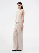 Lichtbeige linnen pantalon galemd