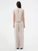 Lichtbeige linnen pantalon galemd