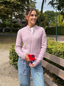 Roze wolmix vest treemd cardigan
