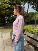 Roze wolmix vest tree
