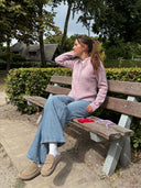Roze wolmix vest treemd cardigan