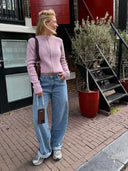 Roze wolmix vest treemd cardigan