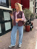 Roze wolmix vest tree