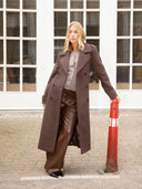 Donkerbruine mantel shaymd dark coffee