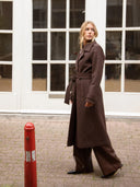 Donkerbruine mantel shaymd dark coffee