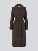 Donkerbruine mantel shaymd dark coffee