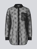 Zwarte transparante blouse roccomd