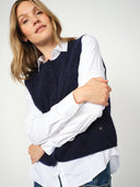 Donkerblauw gilet almine thora knit vest