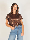 Metallic t-shirt mmnivola o-neck