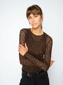 Donkerbruine mesh top mmloretta