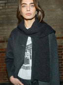 Korte grijze wollen jas maria loisa wool jacket