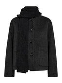 Korte grijze wollen jas maria loisa wool jacket