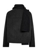 Korte grijze wollen jas maria loisa wool jacket