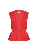 Rood gebreid gilet mmherbi
