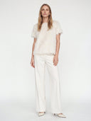 Ecru faux fur top brim