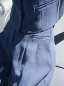 Blauwe wide leg pantalon frode