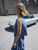 Blauw gilet frode waistcoat