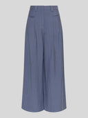 Blauwe wide leg pantalon frode