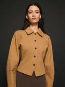 Camel getailleerde jacket esmeralda