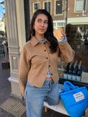 Camel getailleerde jacket esmeralda