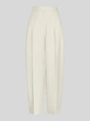 Creme pantalon met barrel fit esteriane