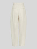 Creme pantalon met barrel fit esteriane