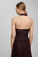 Bruine top naira claritta halterneck