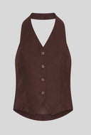 Bruine top naira claritta halterneck