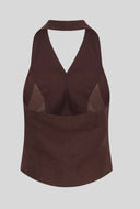 Bruine top naira claritta halterneck