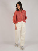 Donkerroze blouse ramona rikkelia