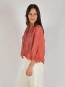 Donkerroze blouse ramona rikkelia