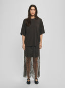 Kanten maxi rok dusty