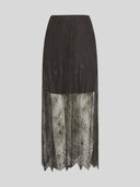 Kanten maxi rok dusty