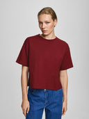 Bordeauxrood T-shirt leana tee