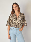 leopard top kalani vlora 2/4 shirt
