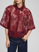 Rode blouse met kant lettiche