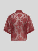 Rode blouse met kant lettiche