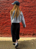 Licht blauwe cropped blouse liene zenika