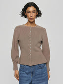 Lichtbruine cardigan shaine lushia